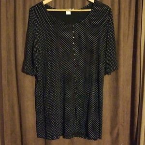 Black with white polka dot blouse